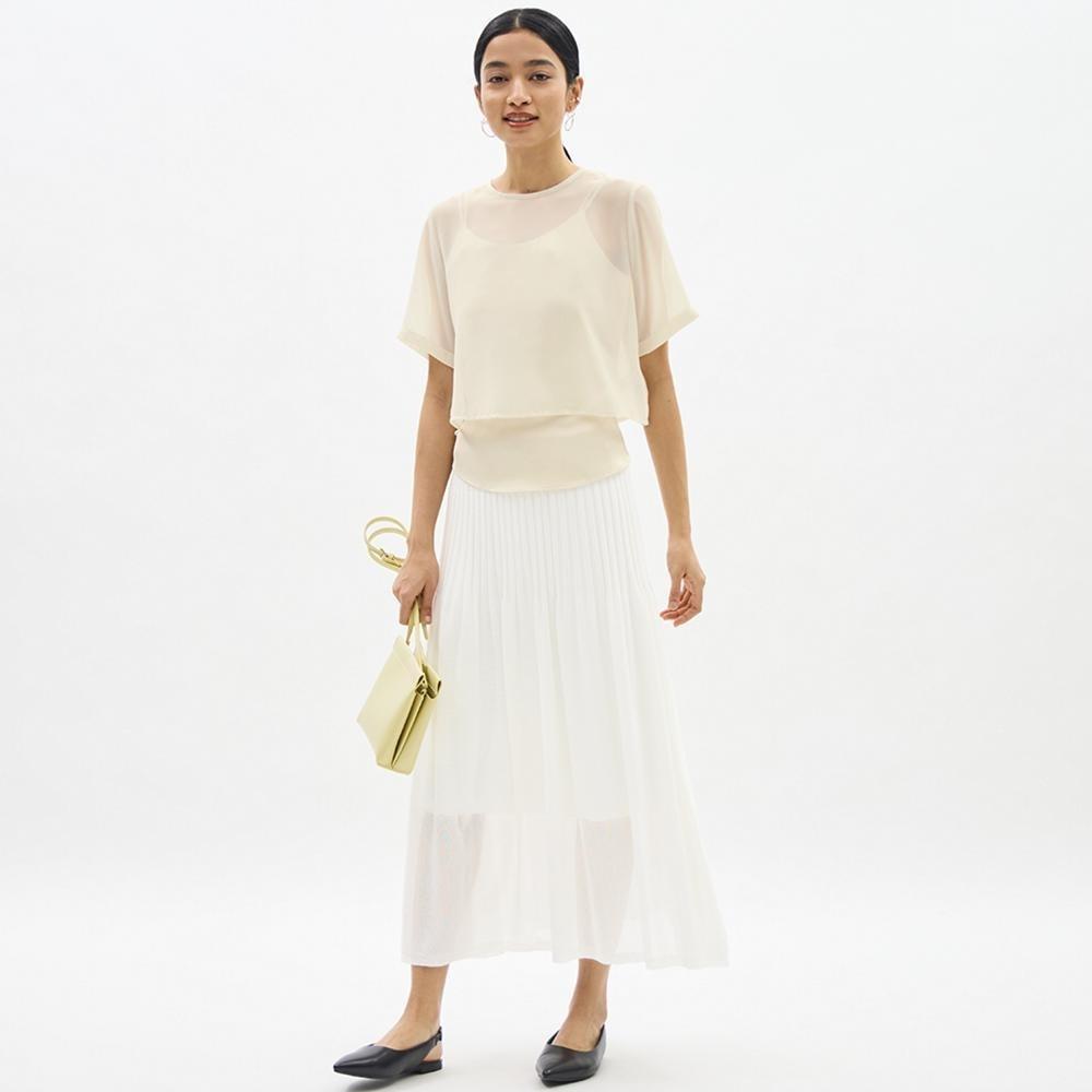 

Расклешенная юбка прозрачного трикотажа GU by Uniqlo Z+E