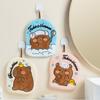 Cute Capybara Shape Hand Towel Quality Coral Fleece Cleaning Rag Perfect for Quick Drying in Kitchens or Bathrooms