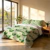 Green Leaf Floral Duvet Cover Set 3 Piece Queen Size Soft Cozy Bedding Home Decor Gift for Women