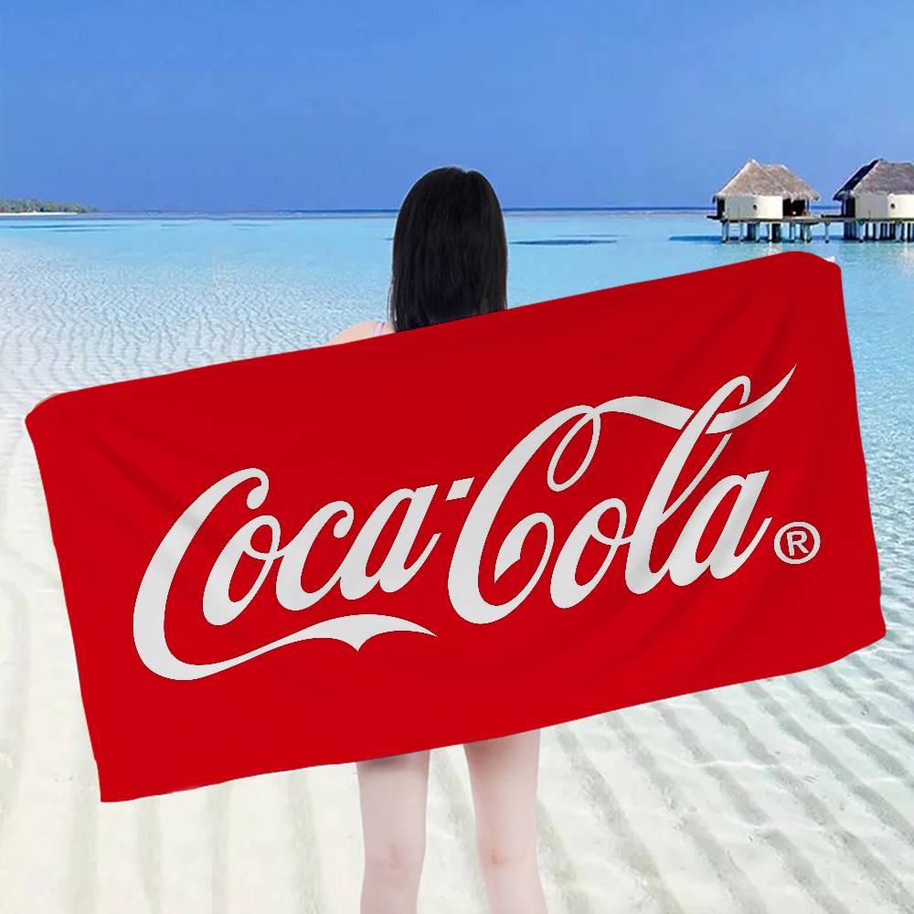 C-Coca-Colas Mikrofaser Bedrucktes Strandtuch Bergsteigen Yoga Strand Schwimmen Laufen Saugfähiges Weiches Handtuch