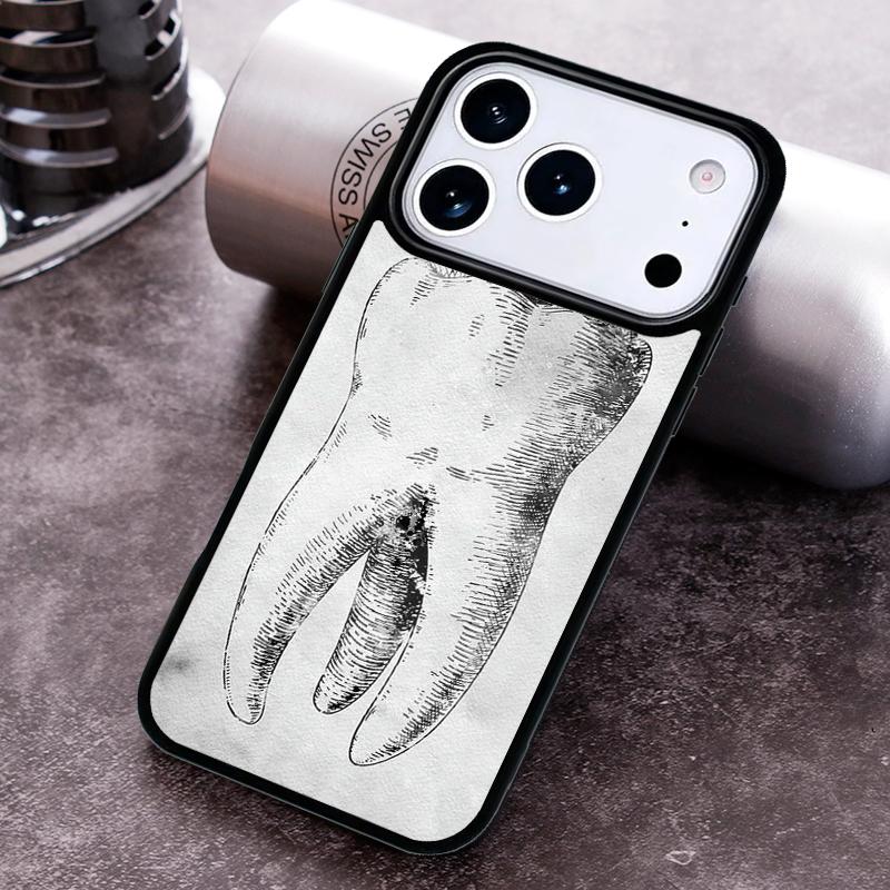 Dentist Tooth Pattern Phone Case For iPhone 17 16 15 14 13 12 11 Pro Max Plus 17Air Soft Silicone Cover