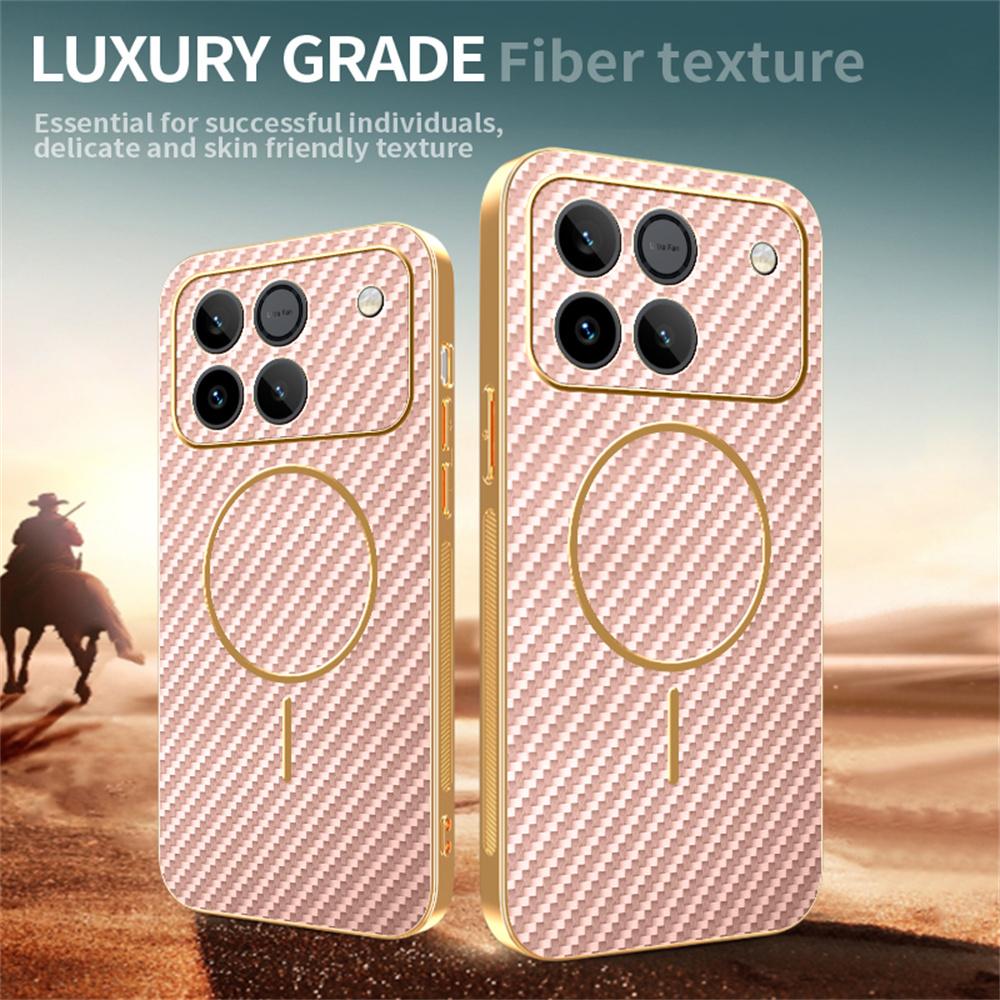 Pouzdro na telefon pro Honor Win 5G/Win RT 5G s texturou uhlíkových vláken, galvanicky pokovené TPU zadní kryt telefonu