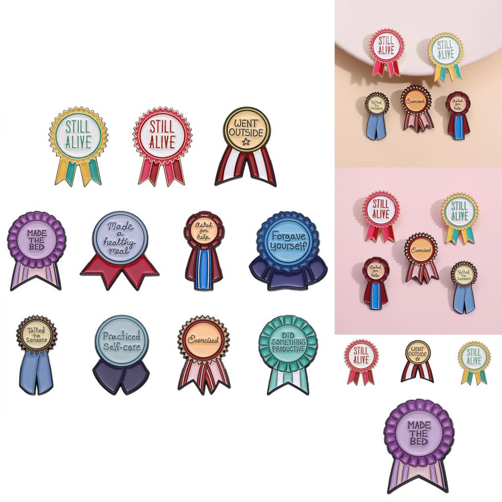 Creative Colorful Cartoon Medal Alloy Brooch Cute Animal And Letter Design Pins