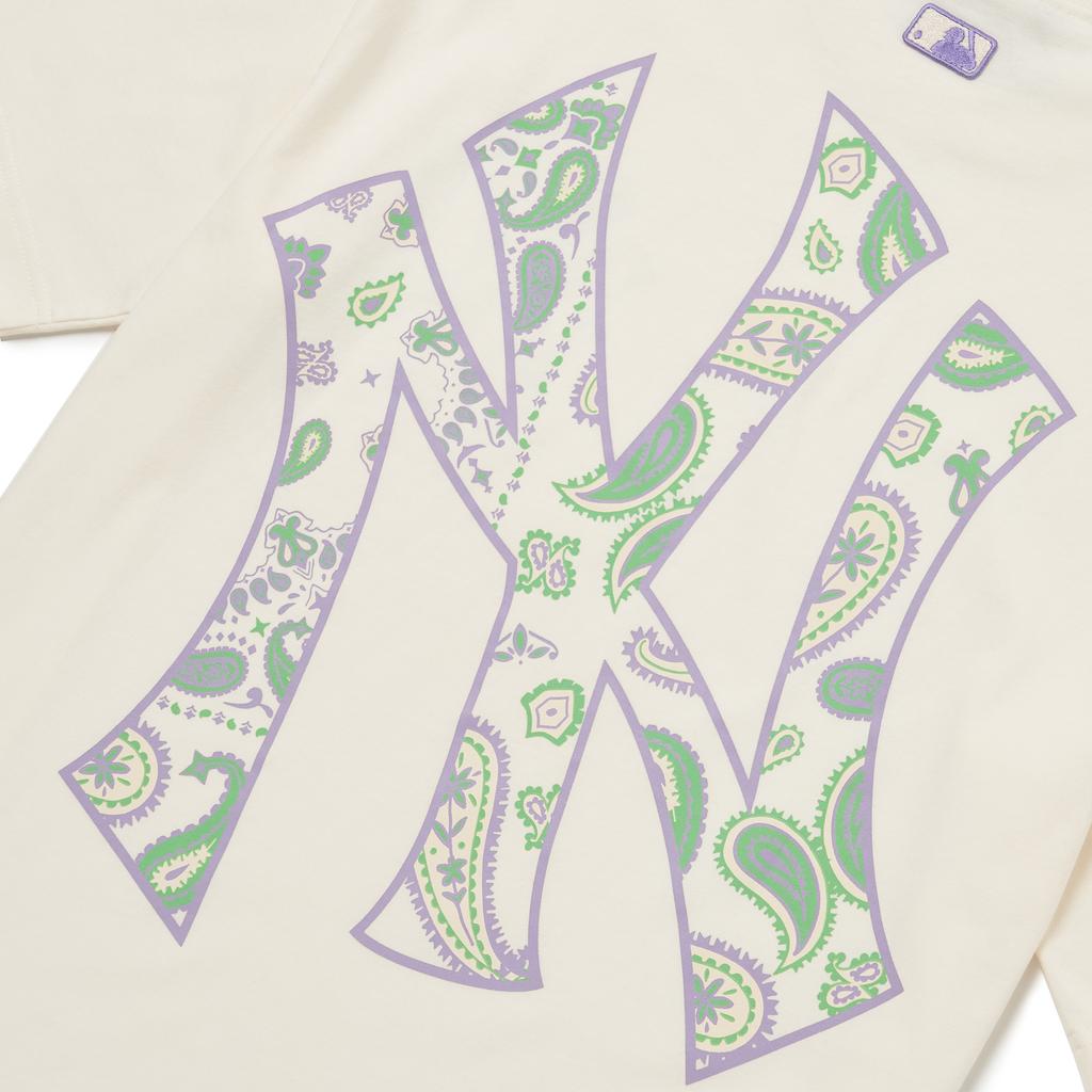 New MLB T Shirt Korean Style Unisex Ecru 3ATSI0124-50CRS