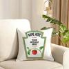 Funny Ketchup Label Cushion Cover Reversible Plush Pillow Cover Soft Fluffy Home Decor for Sofa Bedroom