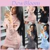 Long Winter Women Sleeve Fluffy Sweater Tops Ladies Party Bodycon Jumper Dress