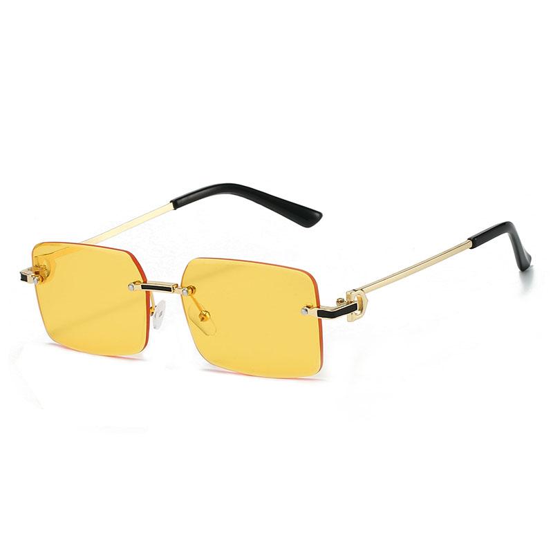 High Quality Rimless Square Metal Sunglasses Women Men Exquisite Fashion Brand Sun Glasses Party Travel Lady Man Glasses UV400