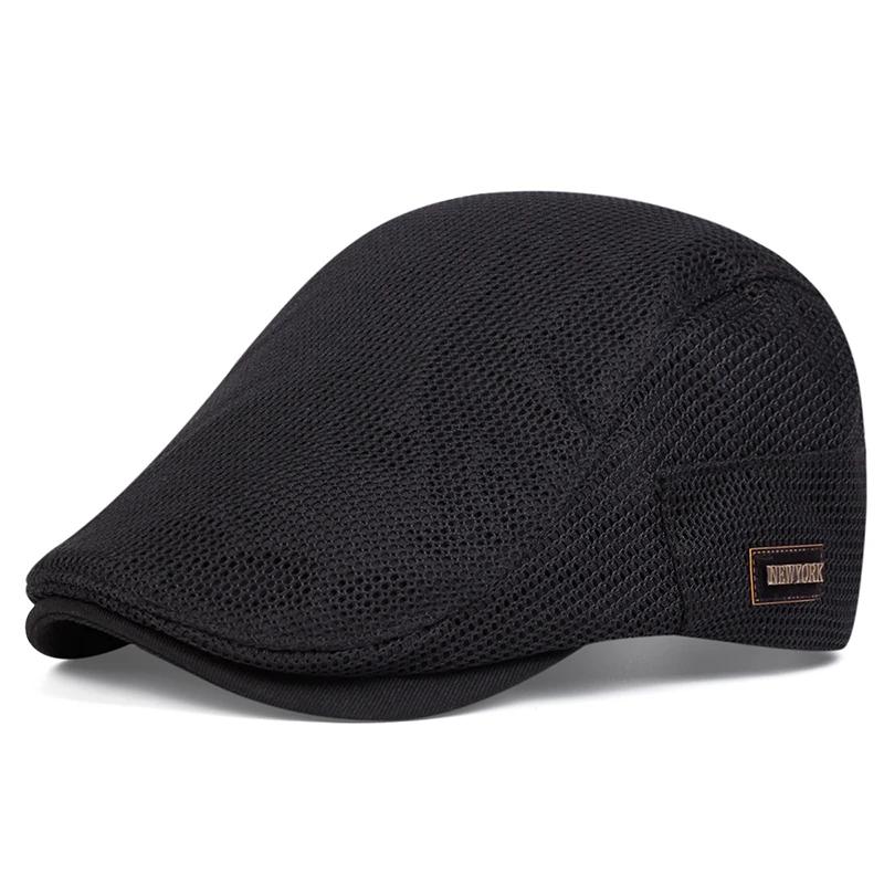 Men NEW York Label Mesh Breathability Newsboy Caps British Painters Hats Spring and Summer Flat Cap Hip Hop Berets