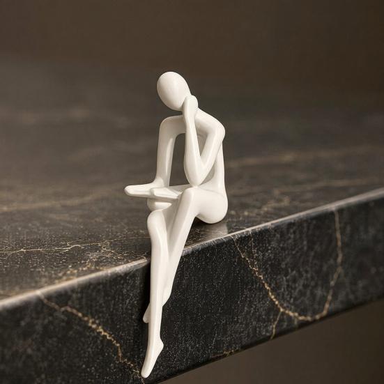 Abstrakcyjna Statua Myśliciela Drukowana 3D Figurka Czytającego Myśliciela Nowoczesna Rzeźba na Półkę