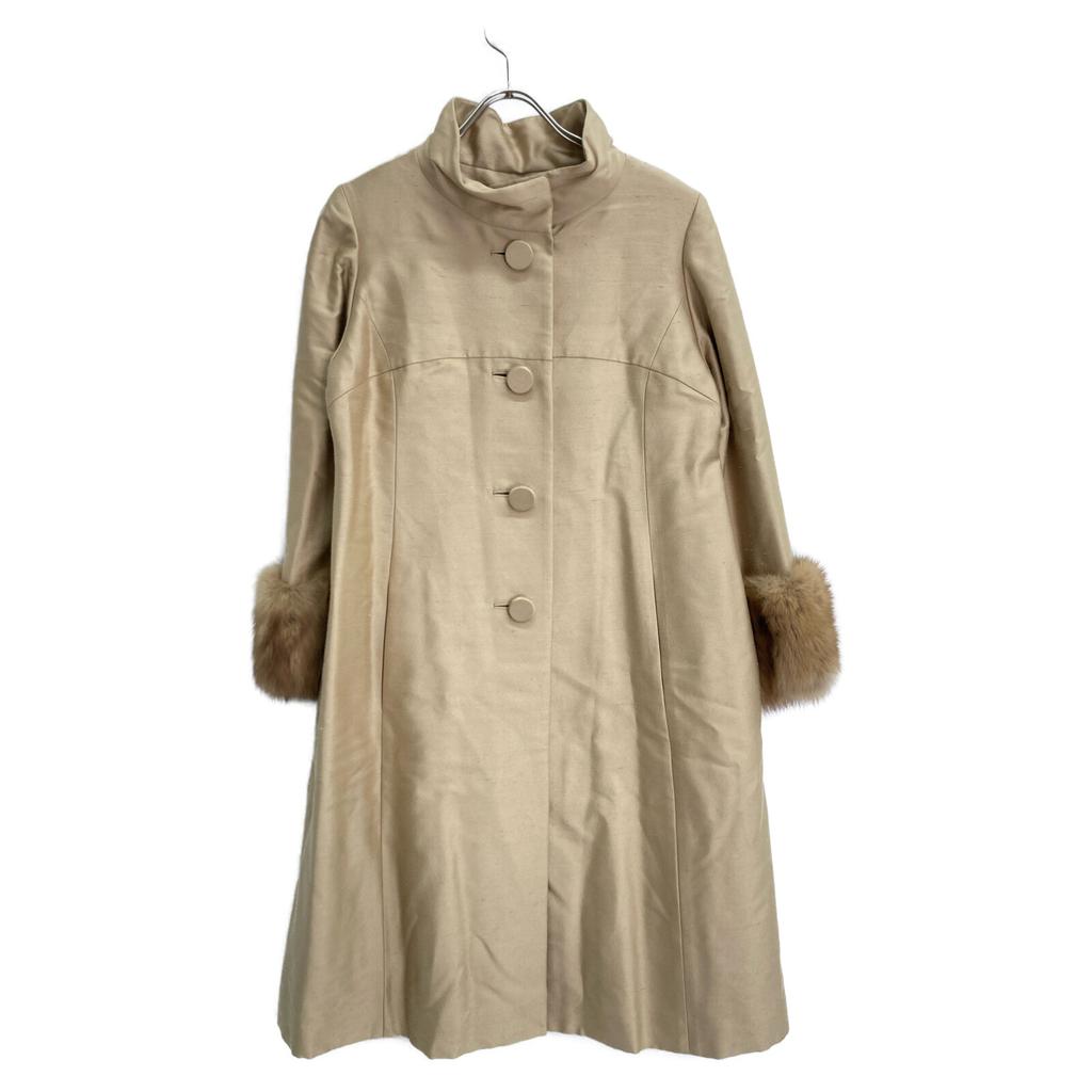 FOXEY BOUTIQUE Beige 24671 Silk/Wool Russian Sable Padded Long Coat Coat 40 beigeUsed