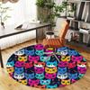 1pc Cat Pattern Round Chair Mat Area Rug - Non-Slip, Floor Mat for Office, Bedroom, and Indoor Decor -1002088