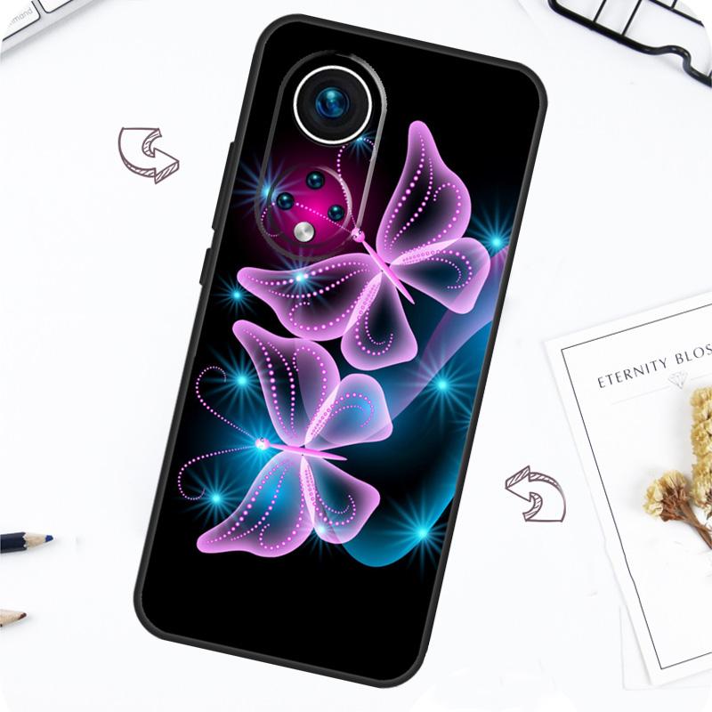 Luxury Blue Butterfly Butterflies Case For Honor Magic 7 Lite 5 6 Pro Honor 200 50 70 90 Lite X8b X9a X8a X8 X9 X9c X9b Cover