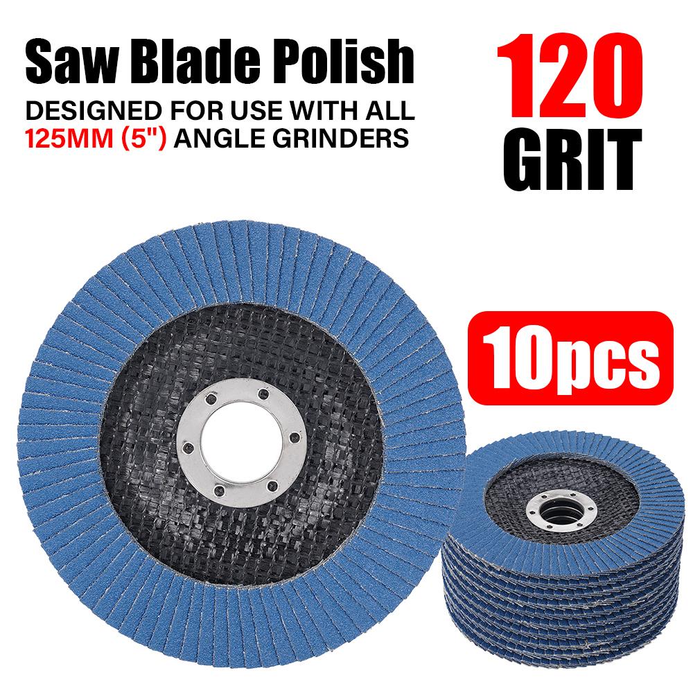 

10Pcs 5 125mm Angle Grinder Sanding Discs 40/60/80/120 Grit Grinding Wheel Flap Discs Metal Plastic Wood Removal Abrasive Tool