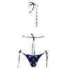 Damen Sexy Flaggenmuster Hoher Beinausschnitt Bikini-Set Zweiteiliger Badeanzug