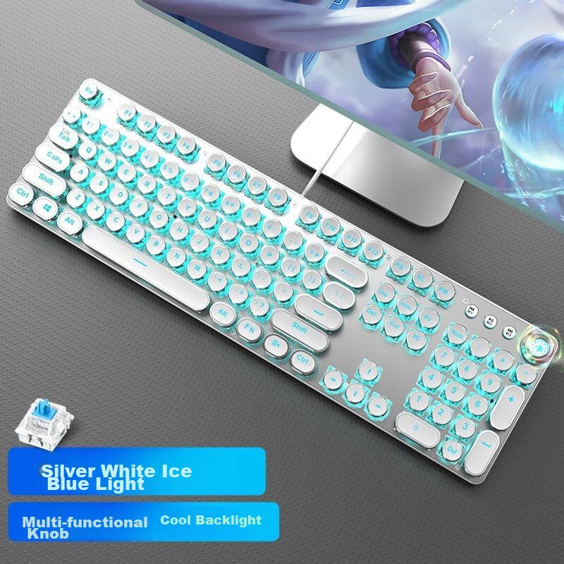 EWEADN TK100 Keyboard And Mouse Set, Office Typing Retro Peripherals, 104 Keys