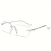 1/2pcs Rimless Reading Glasses for Men Women Anti Blue Light Polycarbonate Lenses Rectangular Frame