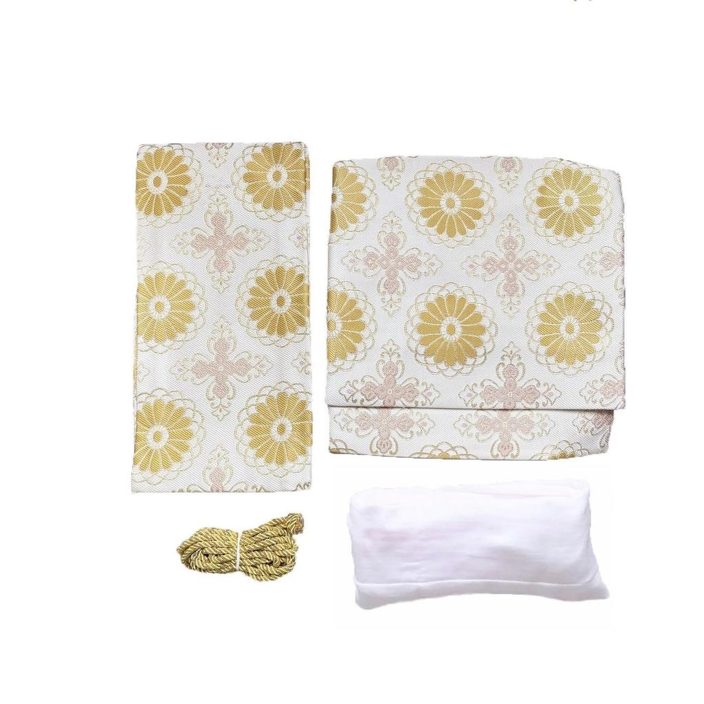 Sovoak Yukata Daisy Lightweight Kimono Girdle Women's Pre-tied Obi, Drum-Knotted Obi, Pattern,