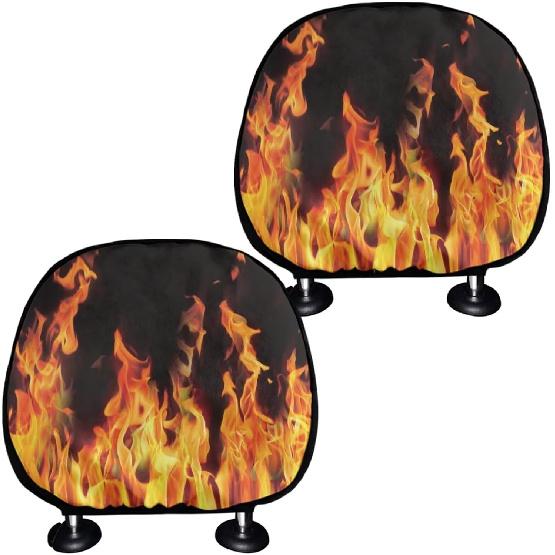 

Rainbow Cat Paw Print Car Seat Head Rest Coves Universal Decorative Covers Auto Van Interior Accessories, 2 Piece Set пламенный