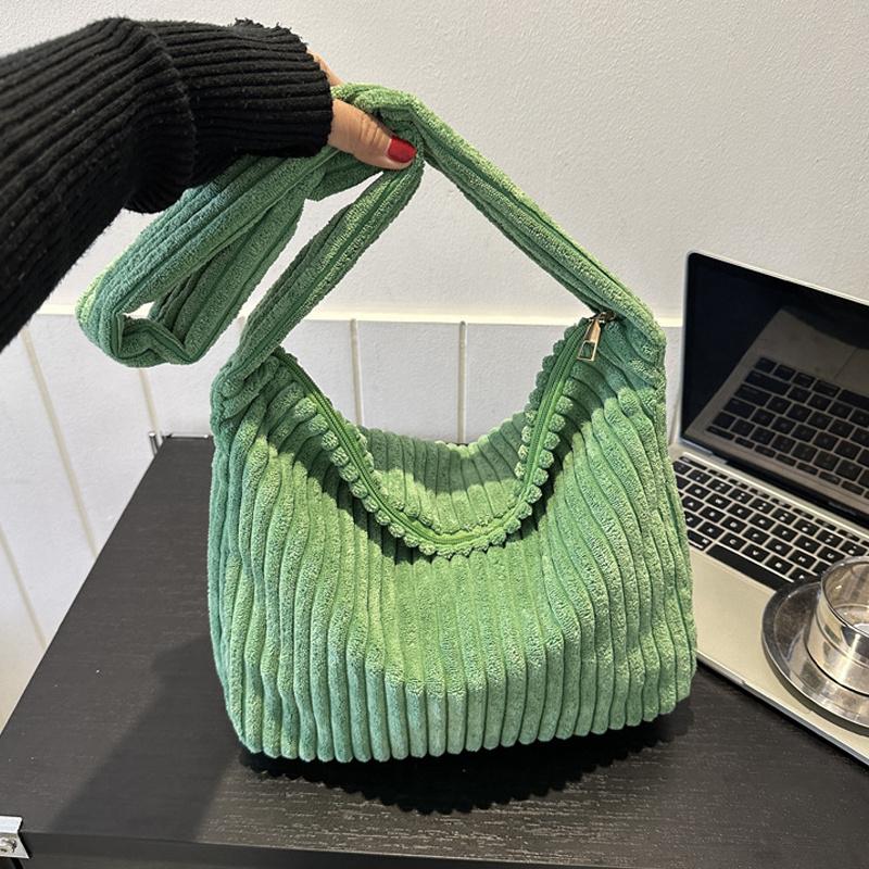 Winter Tote Bag for Women Large Capacity Handbags Casual Shoulder Bags Trend Female Corduroy Shopper Crossbody Bag