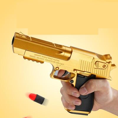 New Gold Desert Eagle Shell-throwing Manual Soft Bullet Gun Science Education Children's Model Boy Can Launch EVA Toys