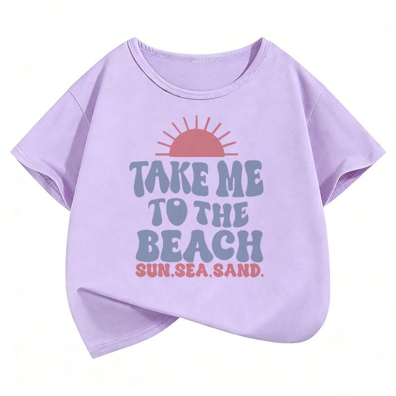 Take Me To The Beach Sun Design T Shirts Printed Y2k Kids Childrens Tshirt Boys Girls Summer Spring Casual Top Tee Shirt