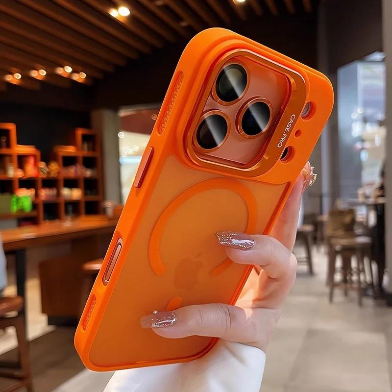 Magnetic Lens Protection Bracket Phone Case For For Iphone 17 16 1 14 13 Pro Max 17Pro For  Wireless Charging Cover