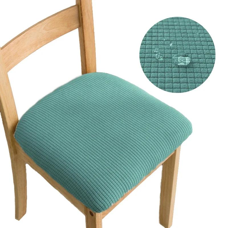 1/2/4/6ks Žakárové potahy na sedáky židlí Vodoodpudivé potahy na jídelní židle Elastický potah na čalounovaný polštář pro domov a kuchyň