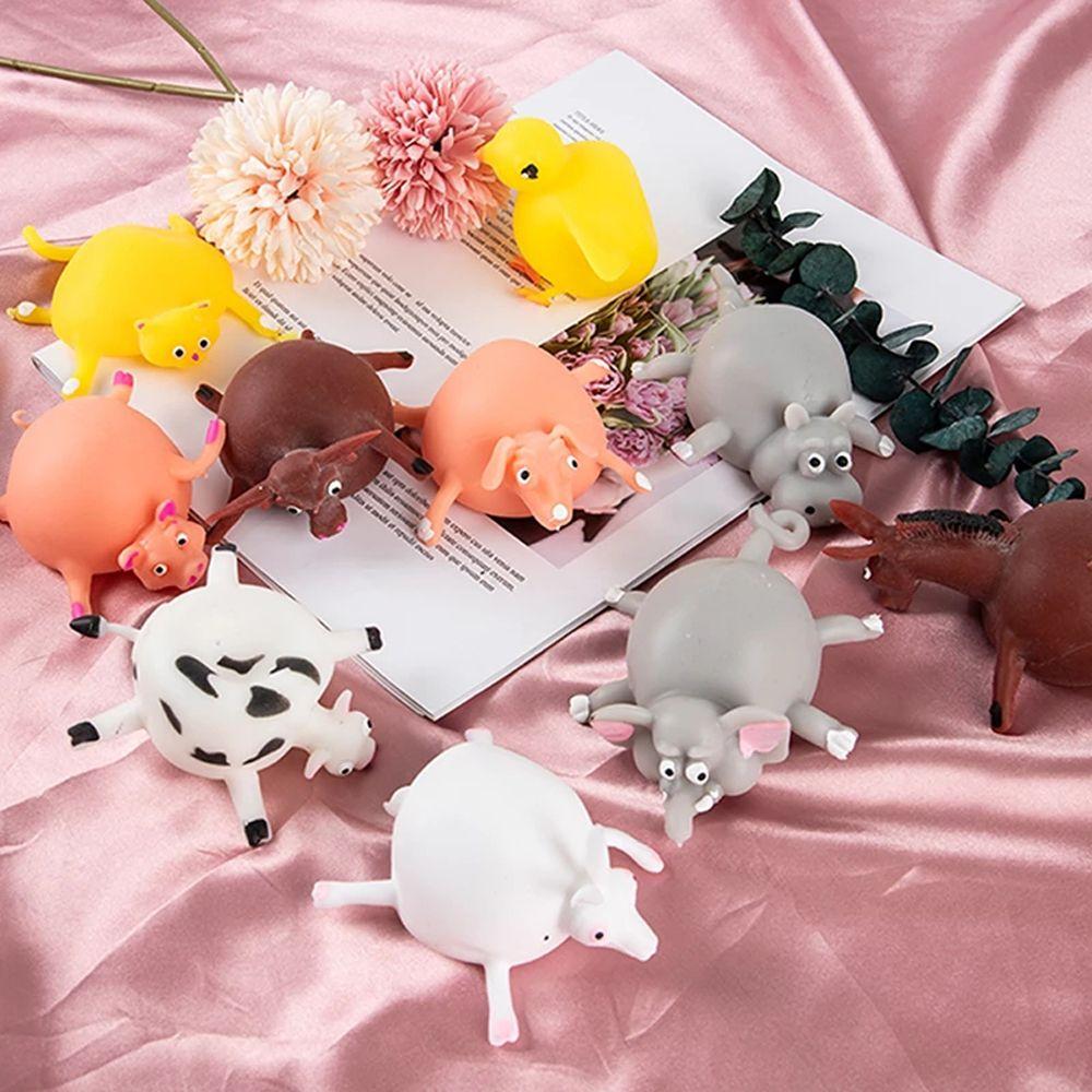 Toys Fidget Toy Blow Toy Cartoon Animal Squeeze Toy Inflatable Hippo Chicken Decompression Toy