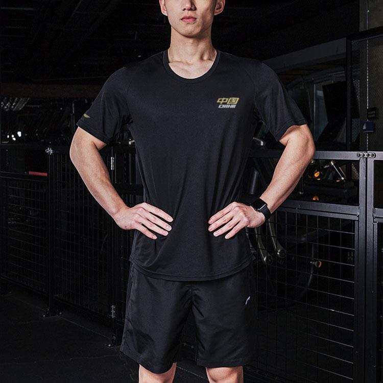 Li-Ning Quick-Drying Breathable Casual Sports T-Shirt Unisex Tops Black ATSS799-2