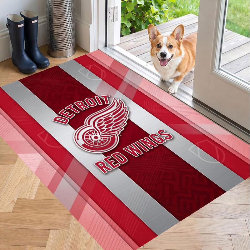 Soft Floor Carpet Detroit Red Wings Pattern Area Rug Decorative Mat For Home Room Decoration