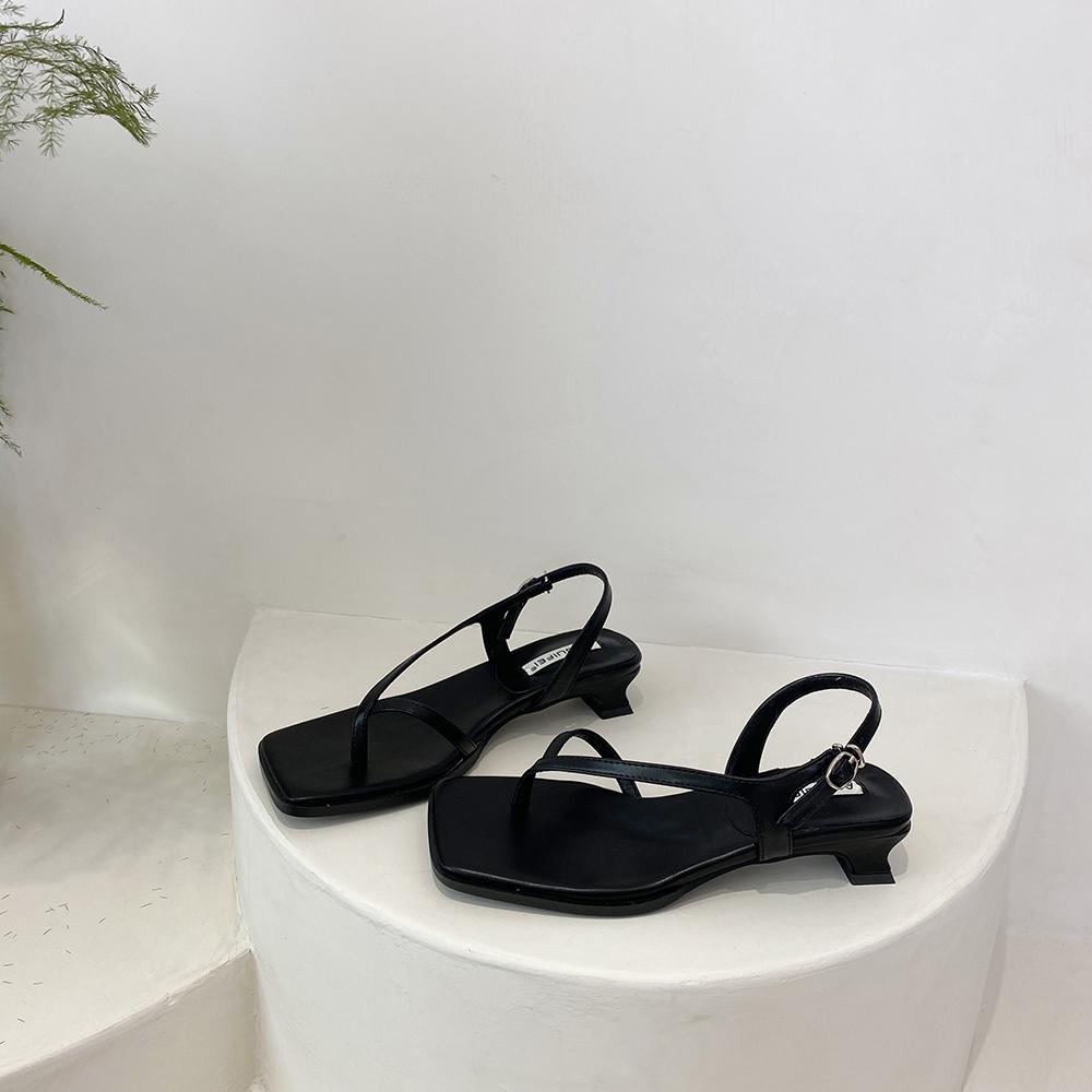 fashion Fashion Women Sandals Clip Toe Party Dress Shoes Woman White Brown Black Summer Ankle Strap Elegant Fashion Low Heels Sandals 40