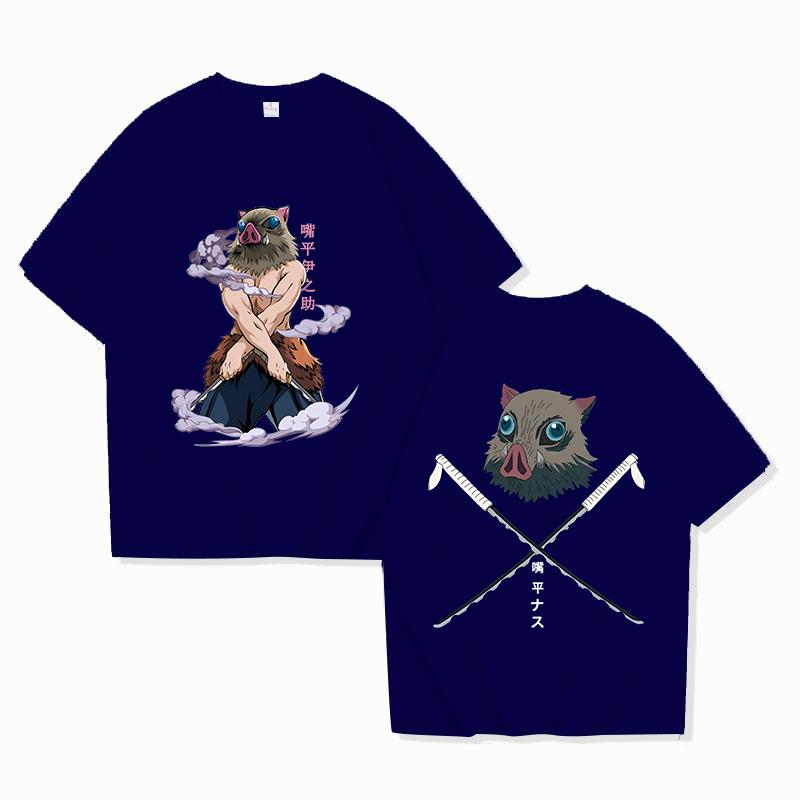 New Hot Anime Hashibira Inosuke Printed Tshirts Women Men Fashion Casual Loose Round Neck Creative Personalized Tshirts