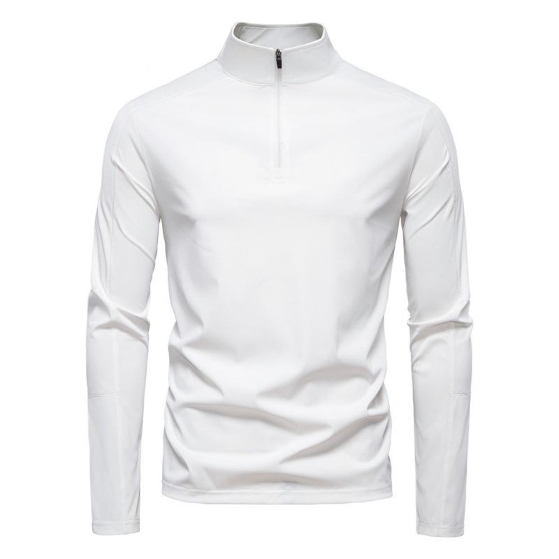 

Men s UPF100+ Anti-UV Half-Zip Long Sleeve Base Layer T-Shirt (2025 Spring/Summer) Medium белый