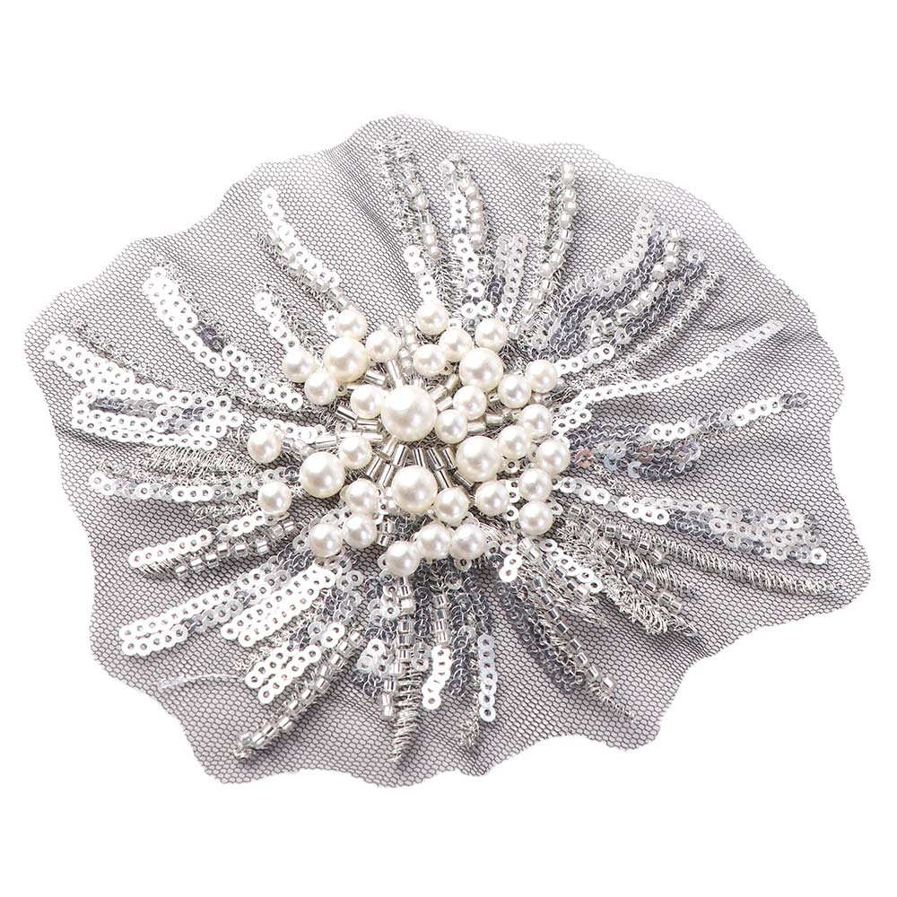 Handmade Beaded Embroidery Applique Fireworks Shape Applique Patches Wedding Dresses
