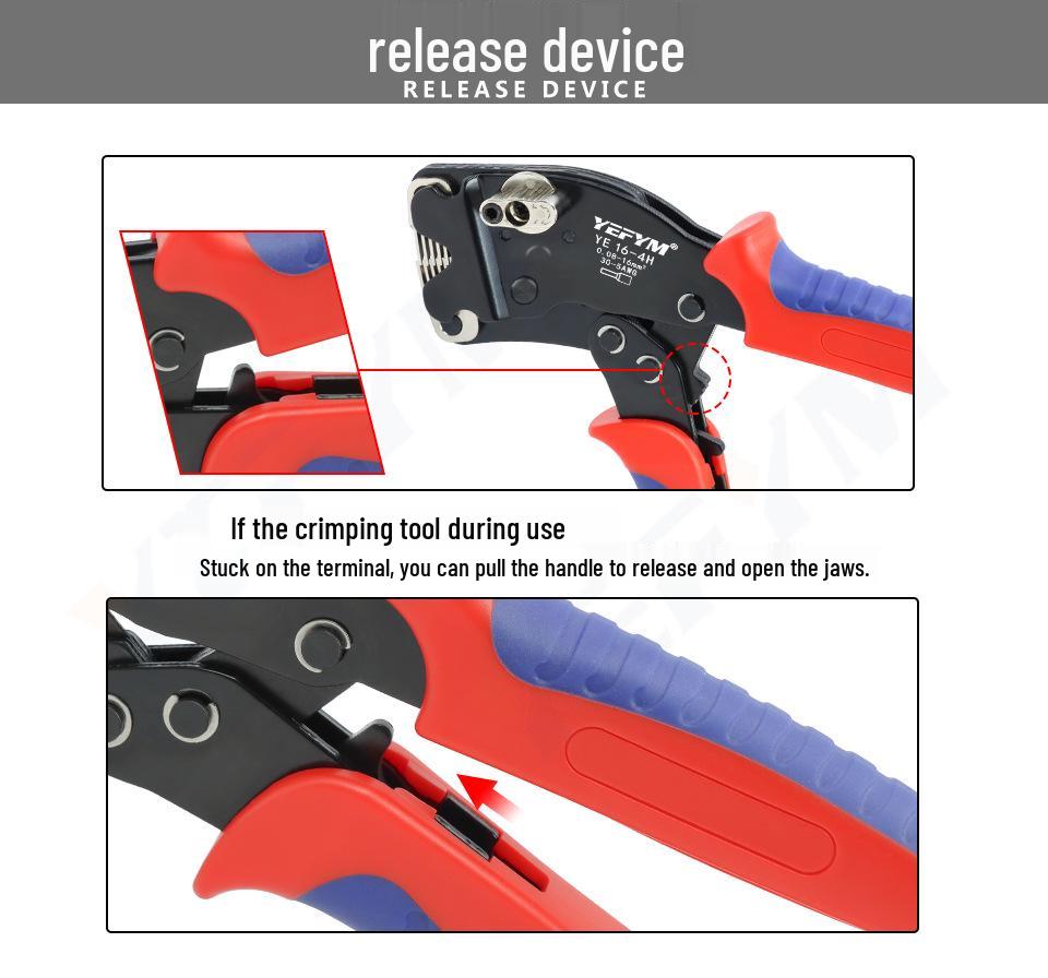 YEFYM 16-4H Manual Adjustable Terminal Crimper, 0.08-16mm² Capacity