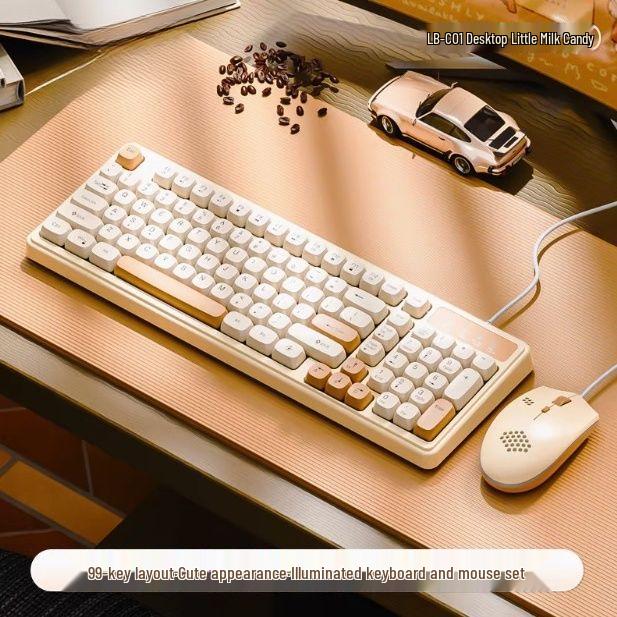 Wired Backlit Silent Keyboard & Mouse Set for Desktop, Laptop, Office, or Gaming