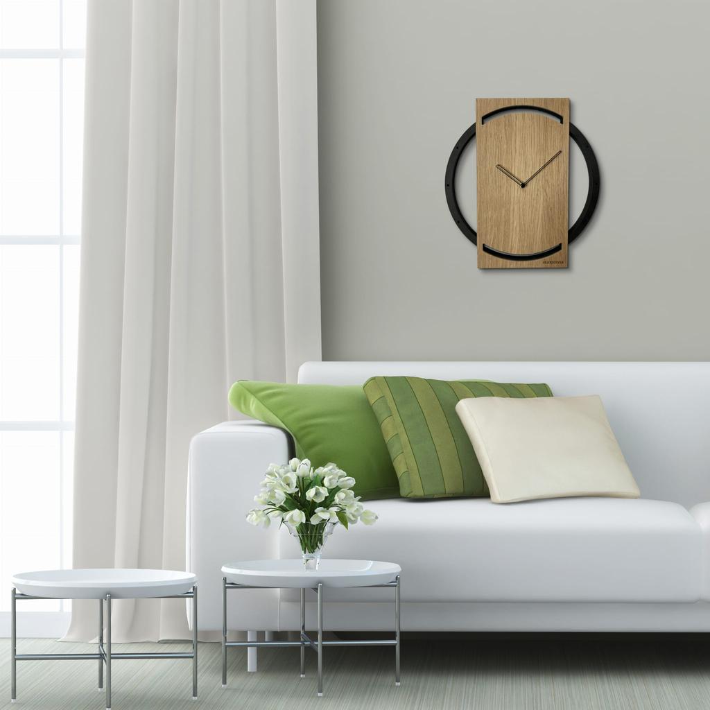 Wooden wall clock for the living room Wood Oak