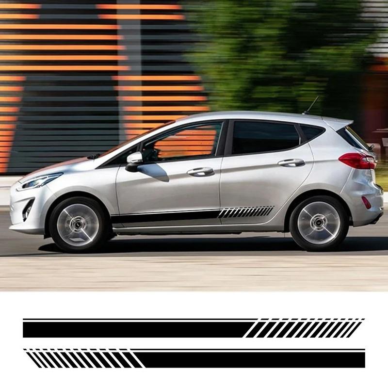 Car Sticker Door Side Skirt Stripes Decal for Ford Fiesta  MK8  MK7 MK6 Mk5  ST Sport Styling Vinyl Decor Tuning Auto Accessor