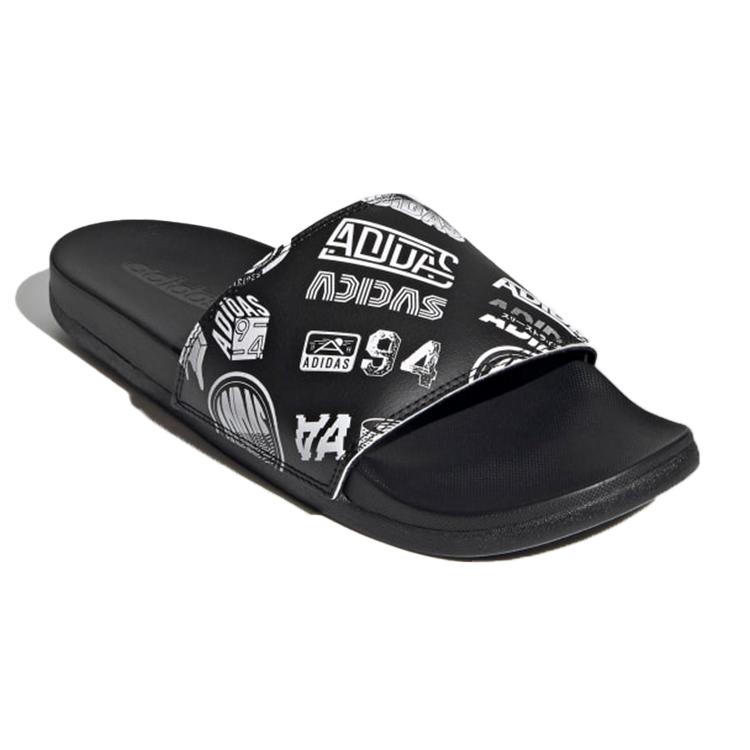 Adidas Adilette Comfort Slide 'All Over Logos Black' FZ1750