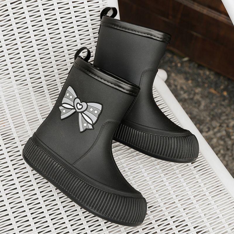 Women's Waterproof Rain Boots 2025 New Style Elastic Mid Calf Water Shoes NonSlip Rubber Boots Outdoor Fashion