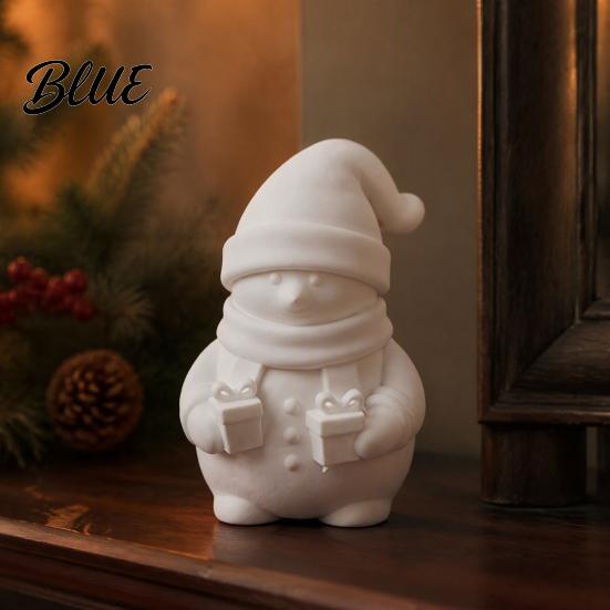 DIY Blank White Decorations 3D Printed Snowman Figurine Holding Gift Boxes Paintable Christmas Ornaments Ornament Cute Winter Desktop Decor,