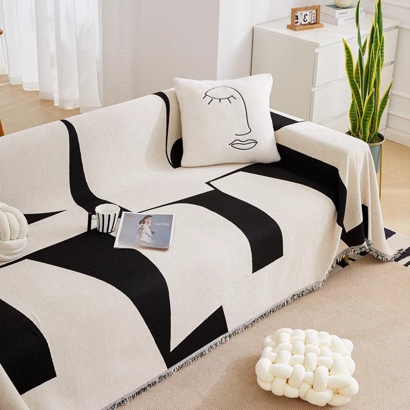 Prosop de Sofa Gros din Material Chenille Simplu Modern Geometric Husă de Sofa All-Inclusive Pânză Husă Universală Anti-Zgârieturi