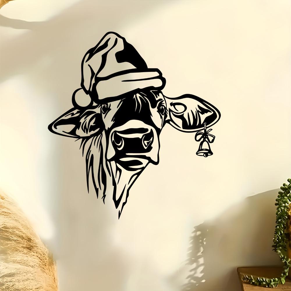 Metal Cow Head Wall Art Farmhouse Decor Rust Resistant Sculpture for Living Room Christmas Gift
