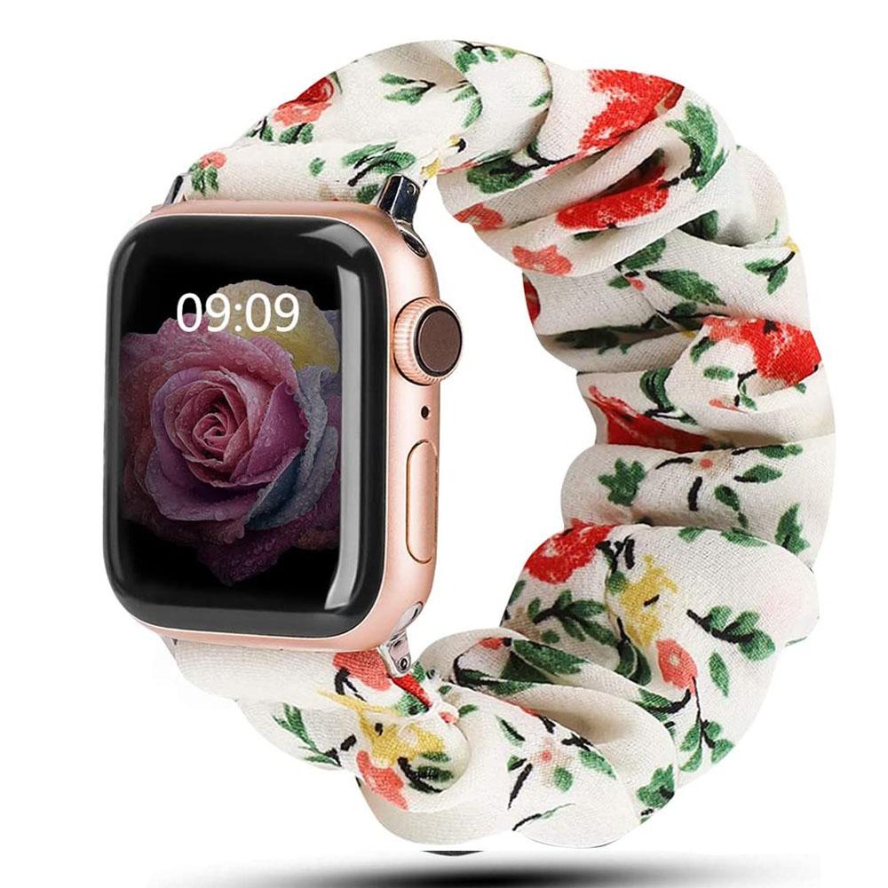 Scrunchie-Armband für Apple Watch Armband 44mm 40mm 41mm 45mm 38 42mm 49mm Elastisches Nylon-Armband iWatch Serie 3 6 se 7 8 9 ultra 2