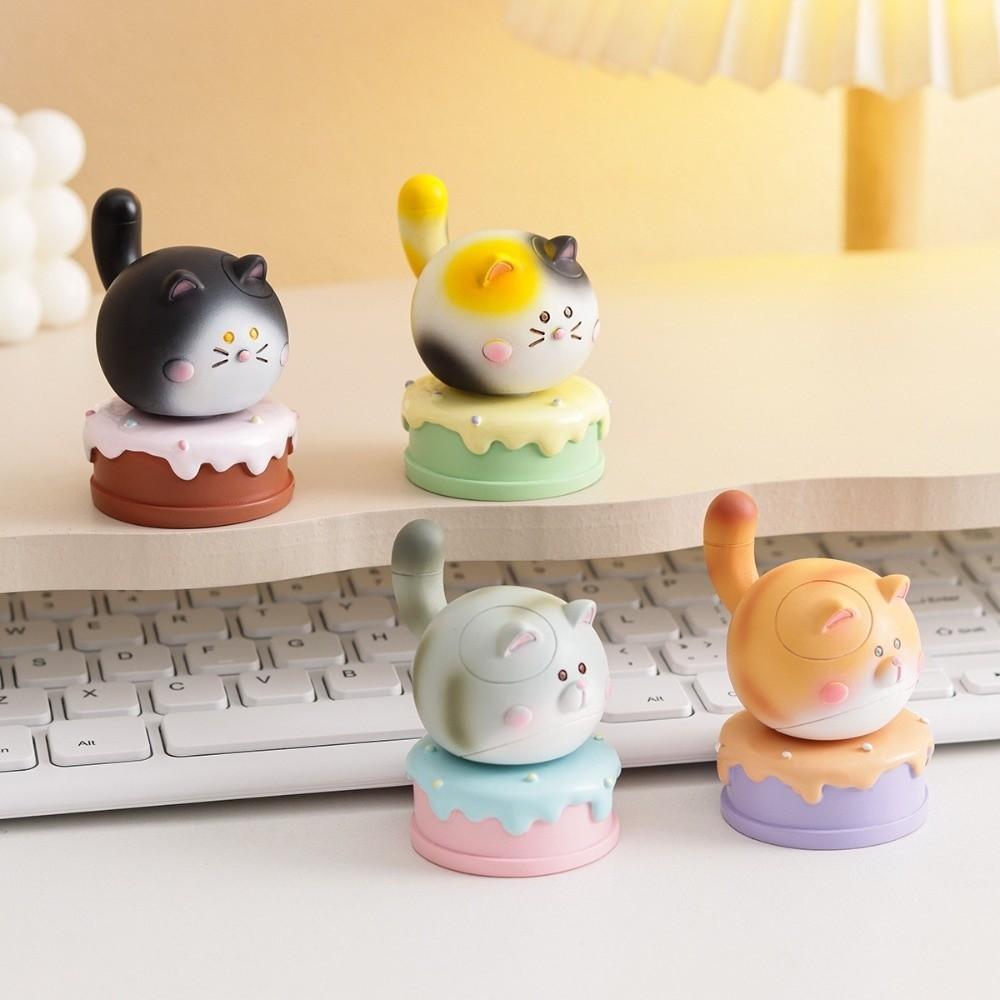 Exquisite Kitty Rotating Figurine Multicolor Table Ornament Cute Siamese Cat Statue  Car Ornaments