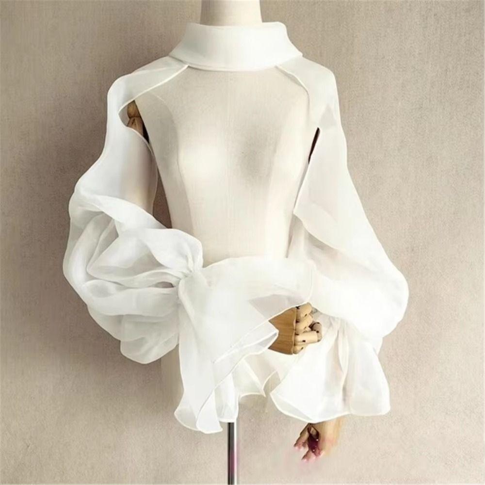 Transparent Wedding Arm Sleeves Puffy Evening Prom Cape Fairy Arm Covers Banquet Decor