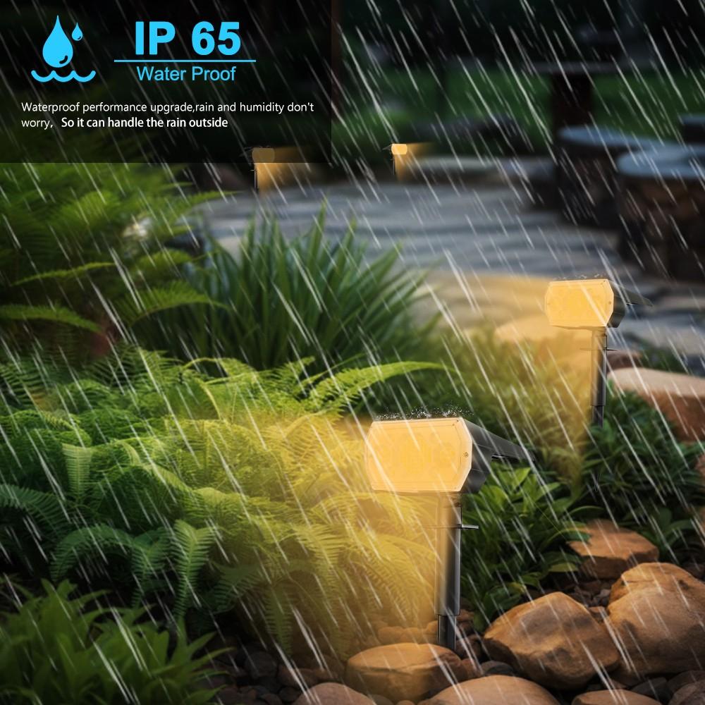 4PCS Solar Landscape Spotlights Dusk Till Dawn 3 Modes 72/76 LED Solar Outdoor Garden Lights Waterproof Wall Lights Garden Yard