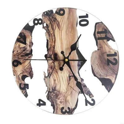 62KD Vintage 30cm Grains Wall Clock with Transparent Tempered Glass Country House Clock for Bedroom Living Room Decors
