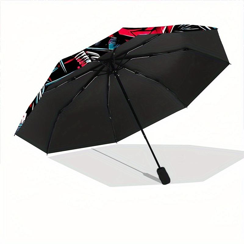 1pc Barbed Wire Roses Automatic Opening/closing umbrella, Reinforced 8-Rib Construction, Compact Travel Umbrella yy250808149