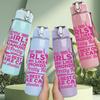 1PC Girls Power Quote Text 750ml Color Plastic Sports Water Bottle Leakproof Flip Straw Lid Suitable for Sports Office Home Use